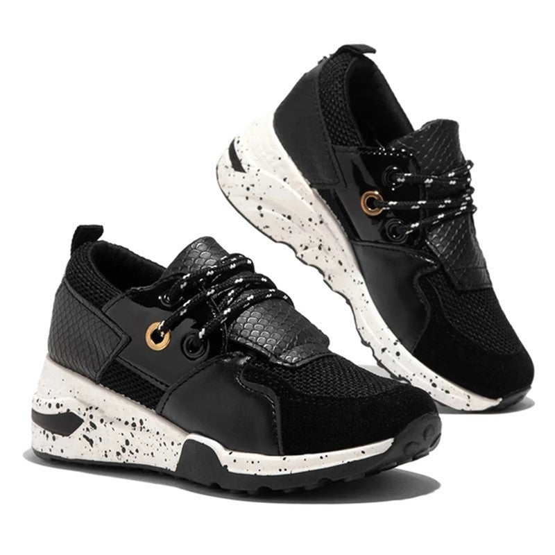 Women's Plus Size Platform Mixed-Color Sneakers