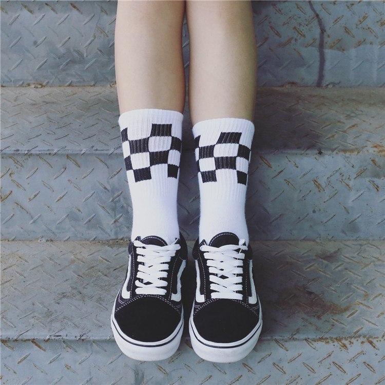 Harajuku Plaid Skateboard Socks