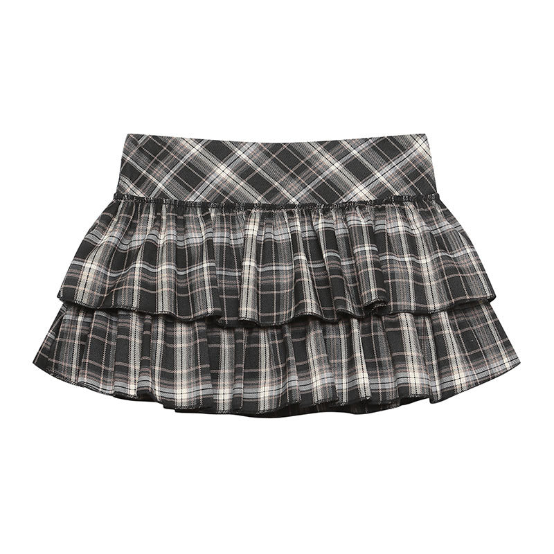 Women's Playful Plaid A-Line Skirt - Harajuku Inspired