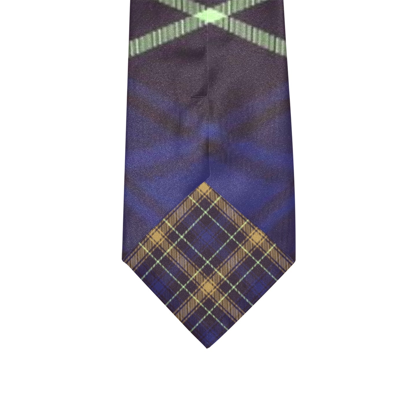 Navy Blue Plaid Tie Custom Peekaboo Necktie