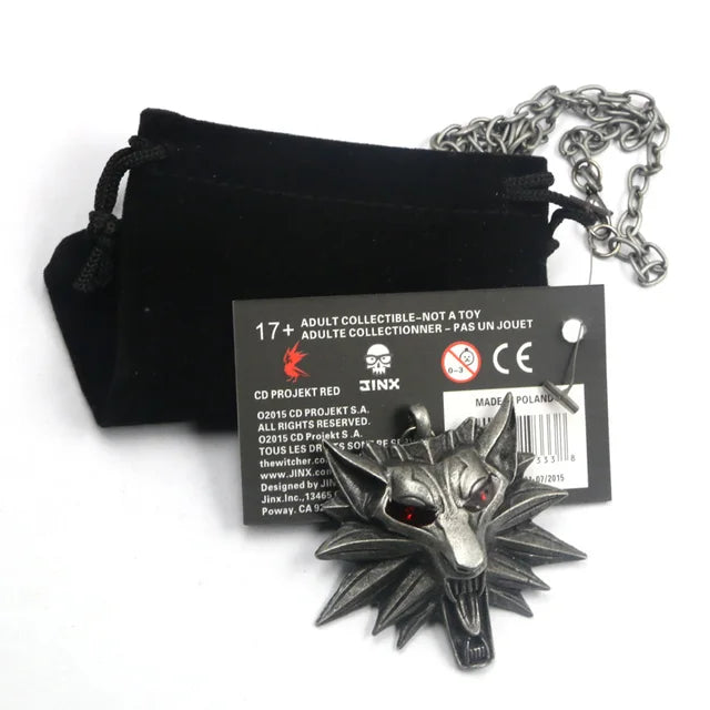 The Witcher 3 Wild Hunt Wolf Head Medallion Necklace