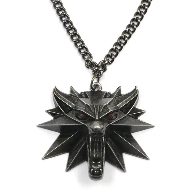 The Witcher 3 Wild Hunt Wolf Head Medallion Necklace