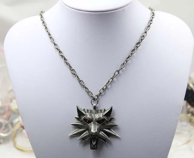 The Witcher 3 Wild Hunt Wolf Head Medallion Necklace