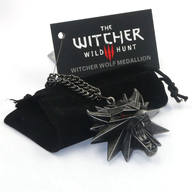 The Witcher 3 Wild Hunt Wolf Head Medallion Necklace