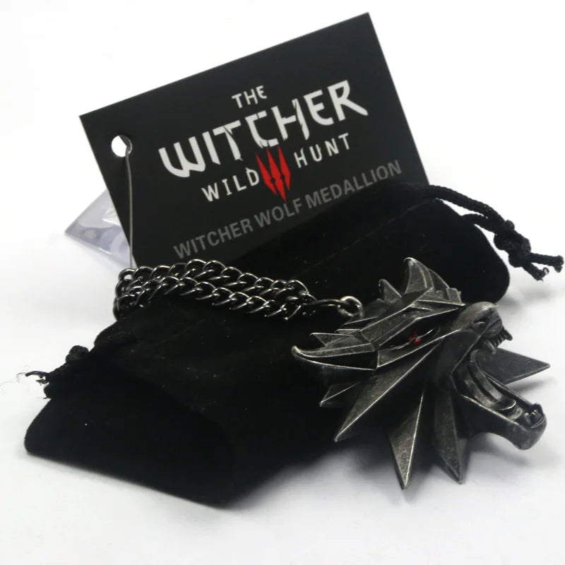 The Witcher 3 Wild Hunt Wolf Head Medallion Necklace