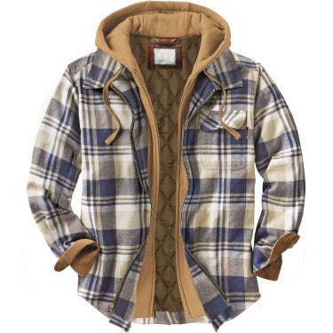 Men's Harajuku Plaid Jacket - Cotton 3D Printed Coat