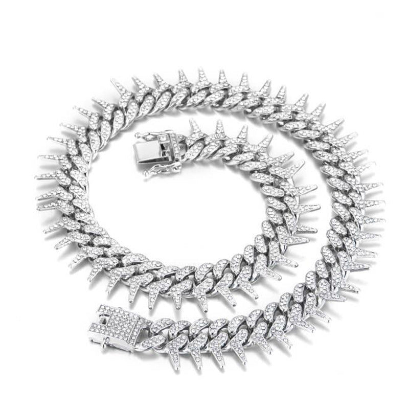 Men's Harajuku Thorns Cuban Necklace - Hip Hop Spike Chain
