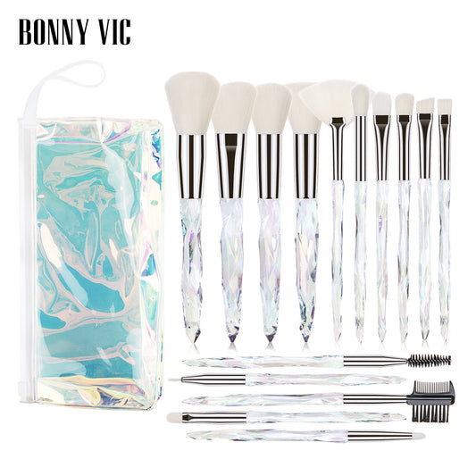 15 pcs Diamond Crystal Makeup Brush Set