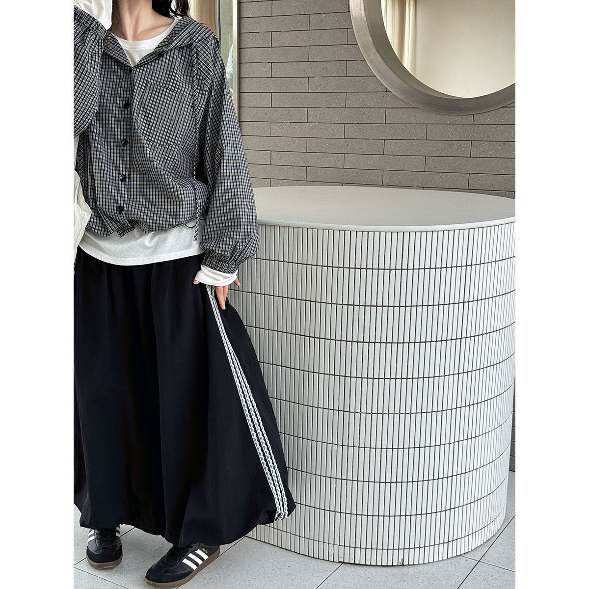 Harajuku Style Flower Bud Lace Edge Skirt