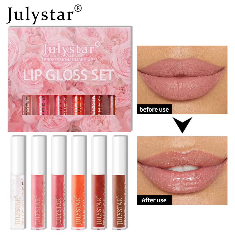 Six Pack Colorful Moisturizing Lip Gloss Set