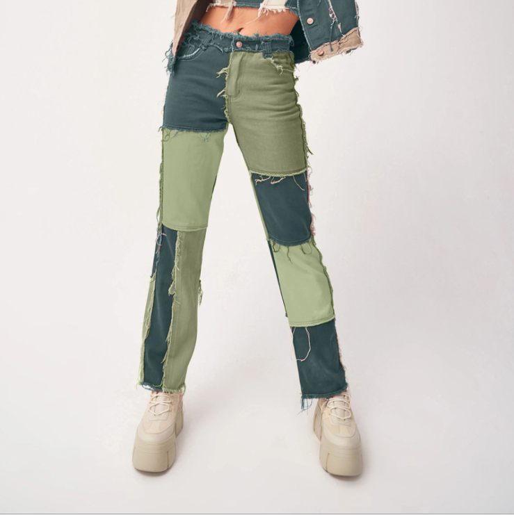 Harajuku Style Patchwork High Waist Hip Hop Trousers