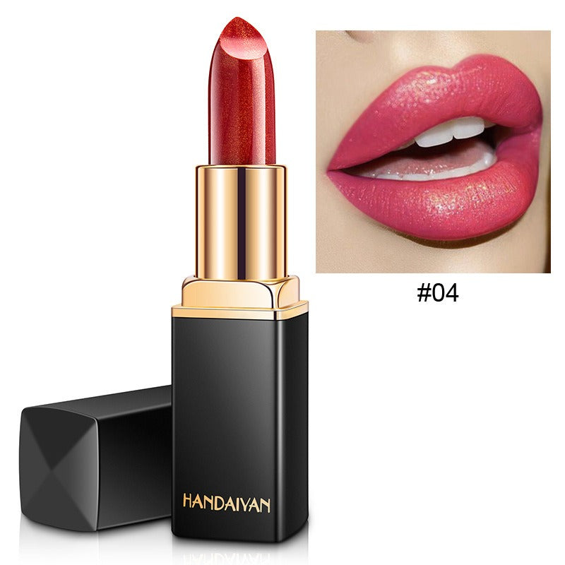Shiny Metallic Pearlescent Color Change Lipstick - Gold