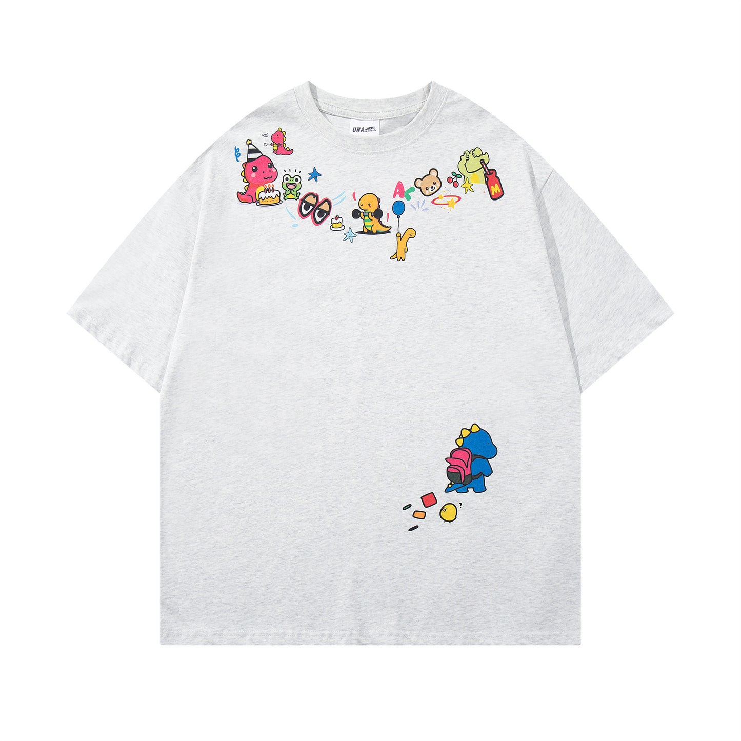 Retro Cute Cartoon Print Short Sleeve T-Shirt