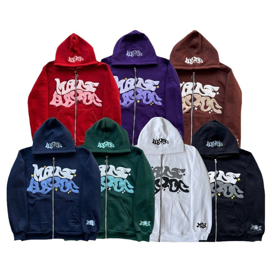 Harajuku Style Hip-Hop Letter Printed Cardigans & Hoodies