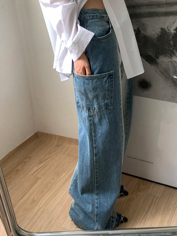 High Waist Patchwork Streetwear Trousers for Women