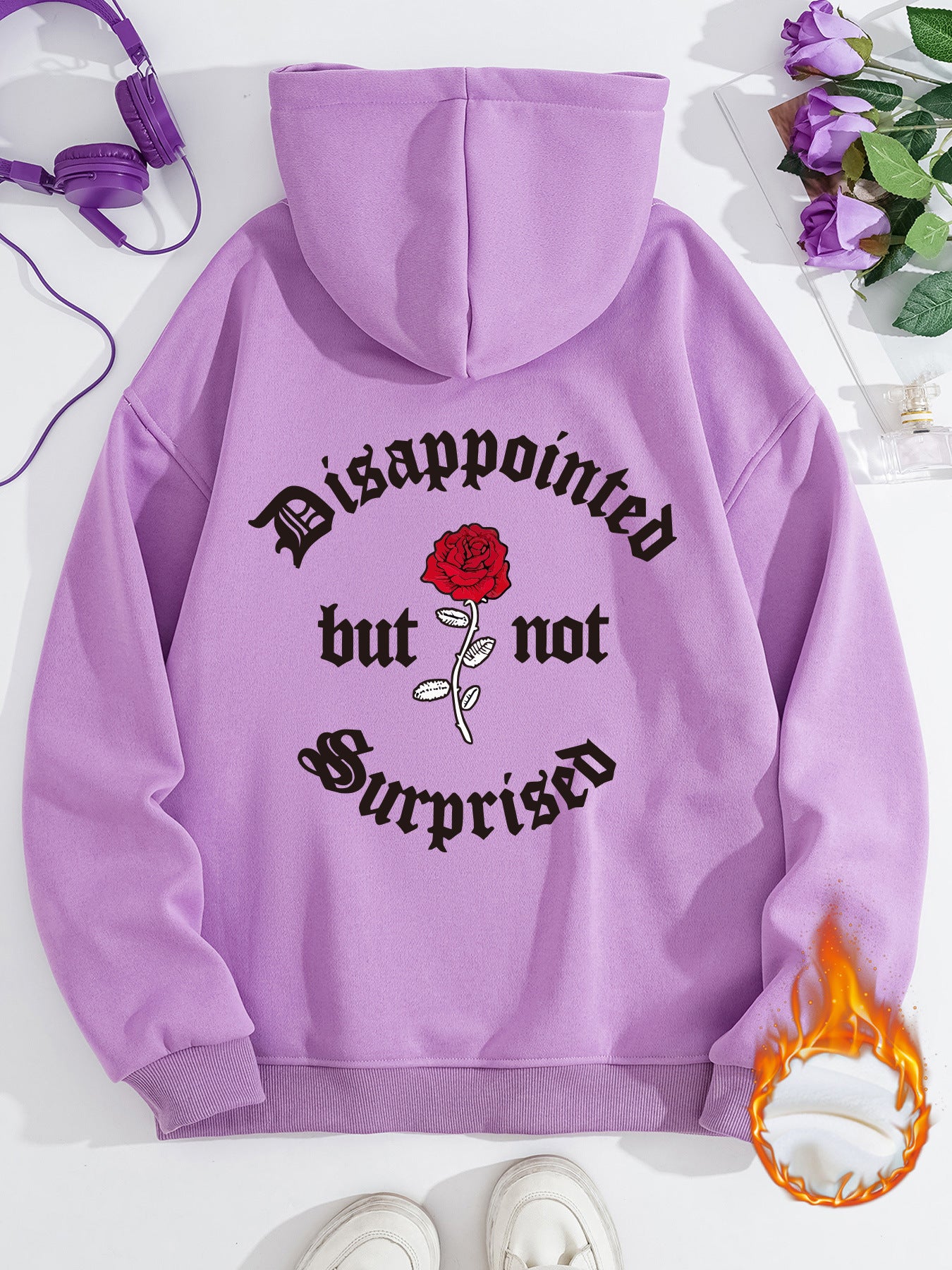 Disappointed Sweatshirt in Harajuku Style with Print and Lantern Sleeves