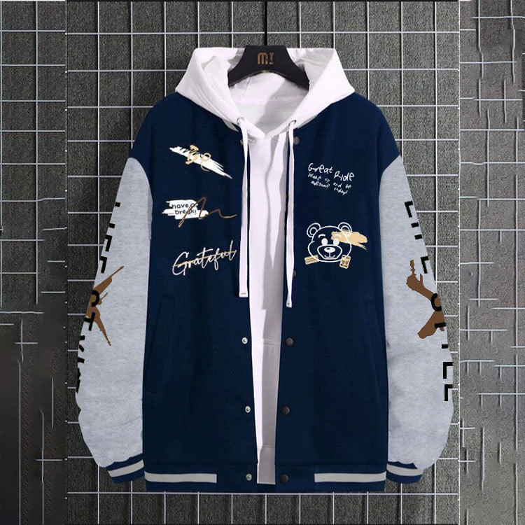 Men's Harajuku Style Baseball Jacket - Trendy Casual Wear