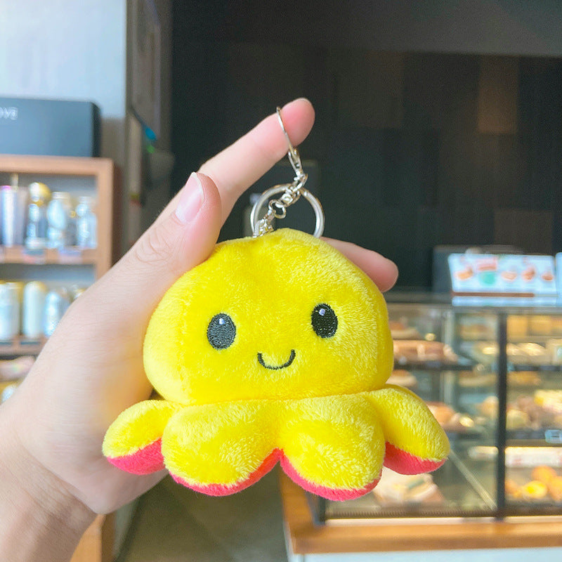 Plush Flip Octopus Keychain Pendant