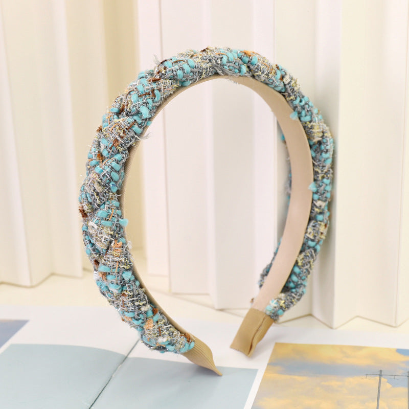 Autumn and Winter Plaid Woolen Headband