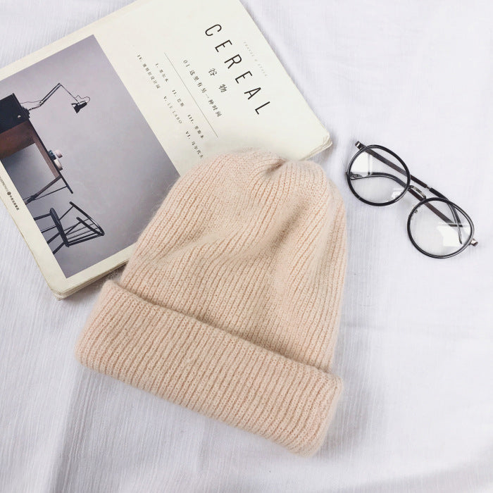 Warm Rabbit Hair Wool Cap - Harajuku Style Knitted Hat