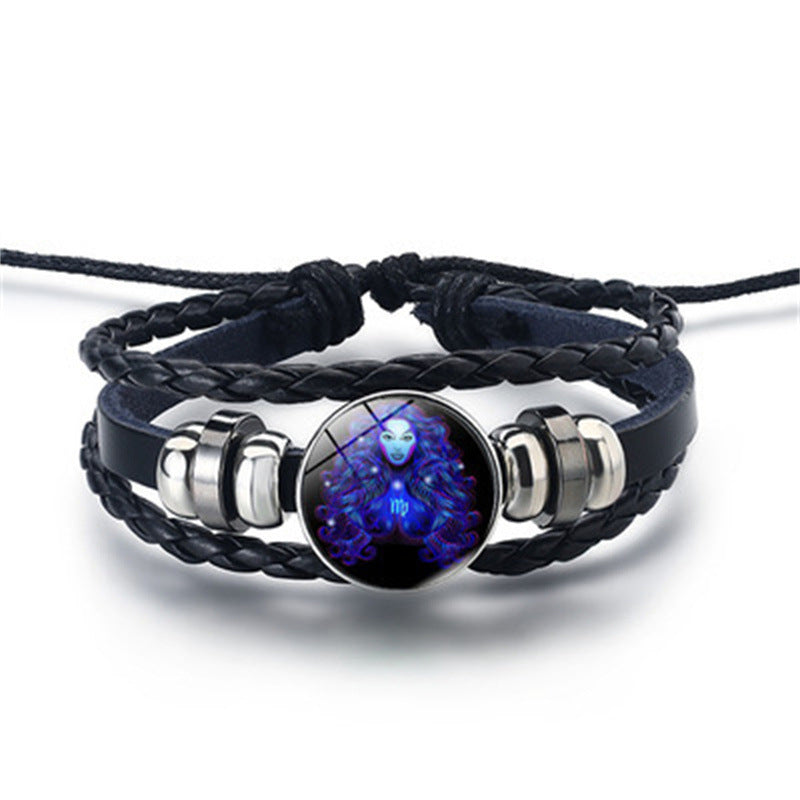 Glow in the Dark 12 Constellations Zodiac Sign Bracelet