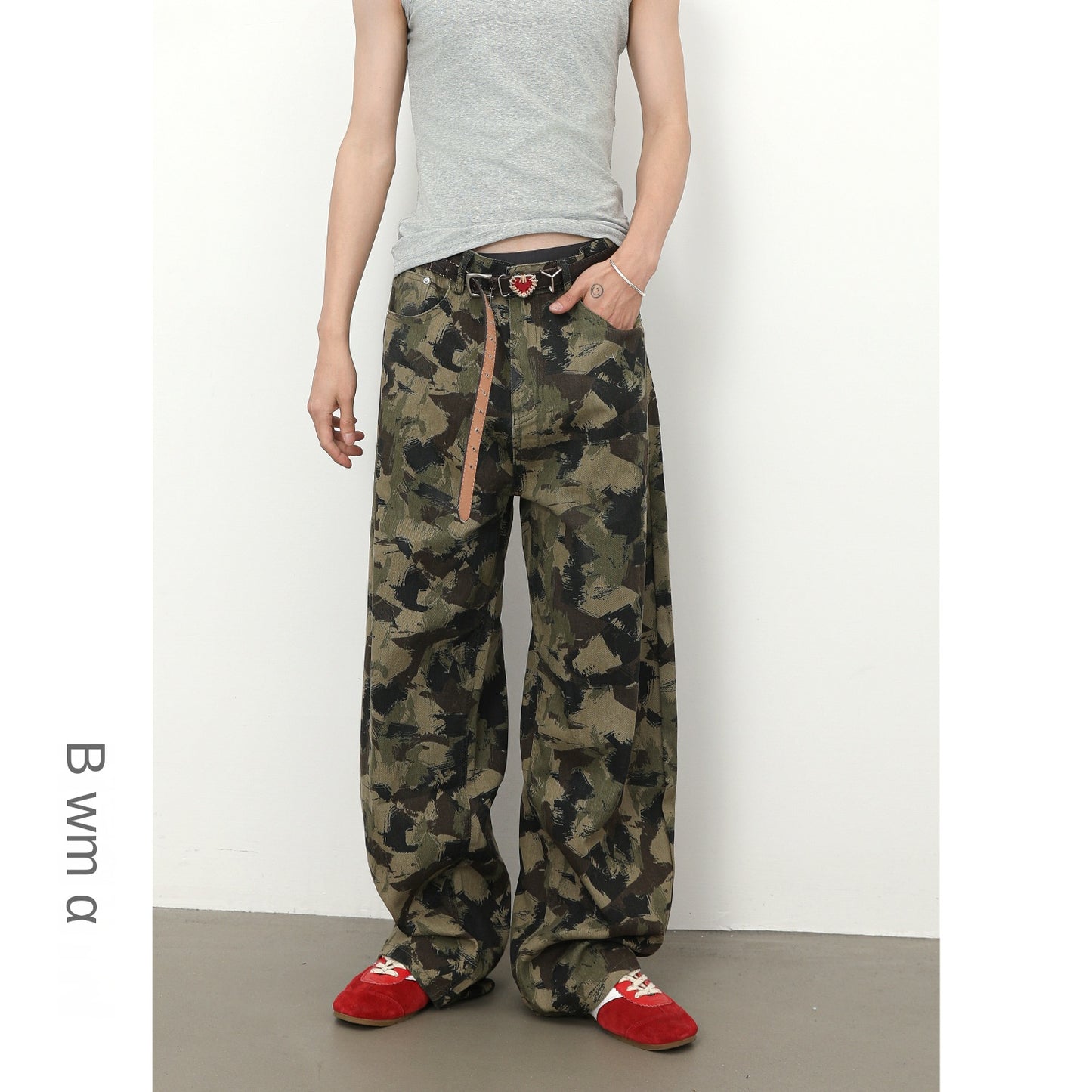 Harajuku High Street Retro Camouflage Tapered Pants