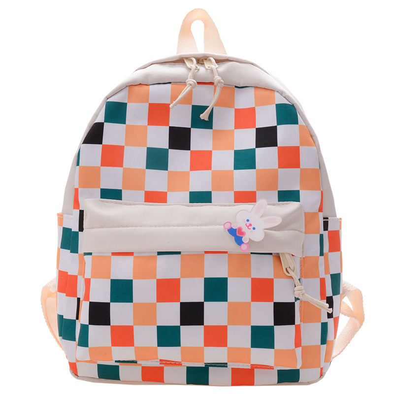 Harajuku Style Plaid Backpack for Kids