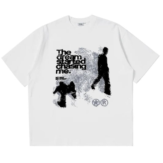 Men's Cotton Harajuku Style Shadow Printed T-Shirt