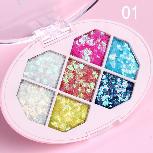 Harajuku Style Seven-Color Glue-Free Sequins Eye Shadow Gel