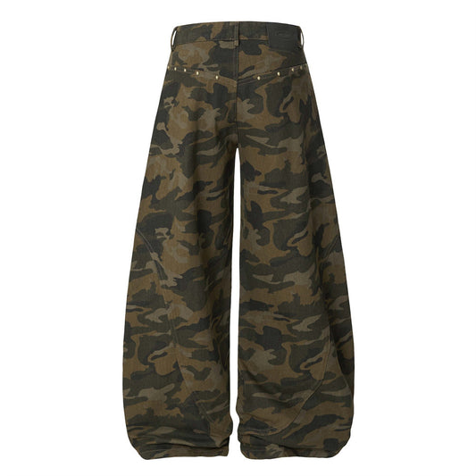 Harajuku Retro Camouflage Scythe Jeans