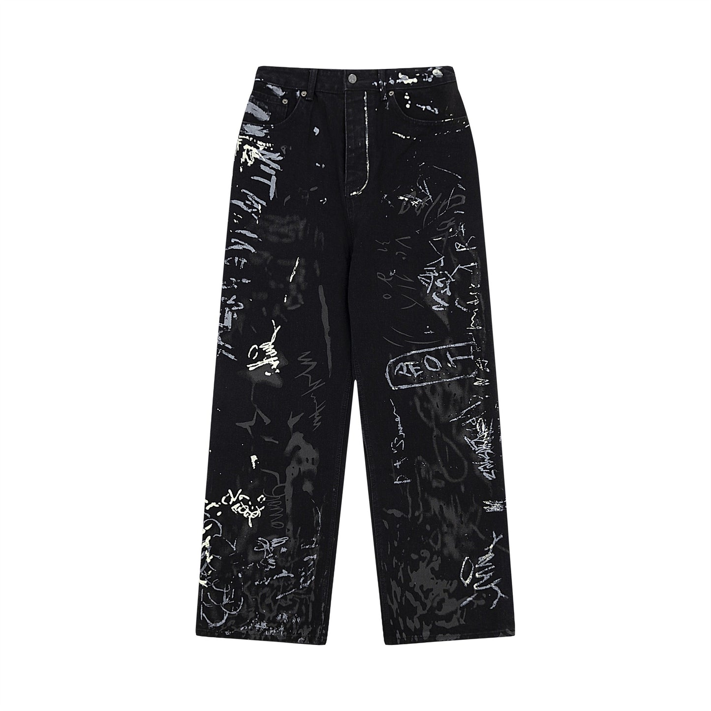 Harajuku Style Wide Leg Denim Jeans for Women