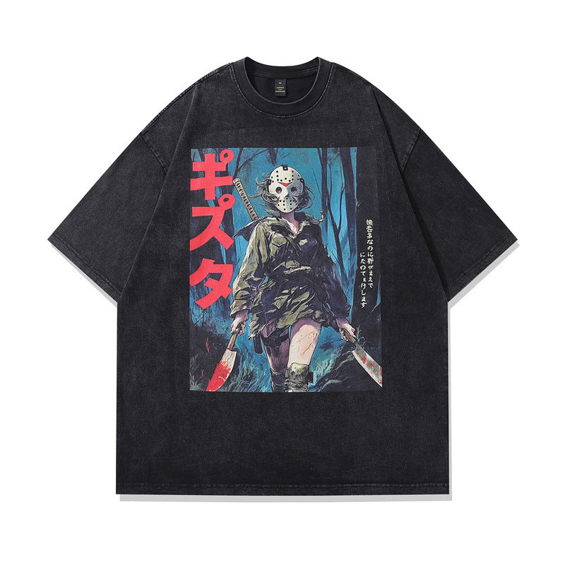 Harajuku Street Style Cartoon Print Tee - Vintage Casual
