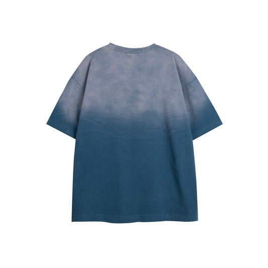 Vintage Gradient Embroidery Loose Fit Shirt