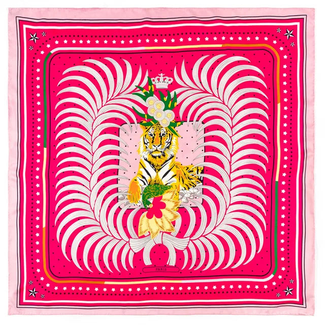 Playful Giraffe Twill Silk Scarf - 90CM Square