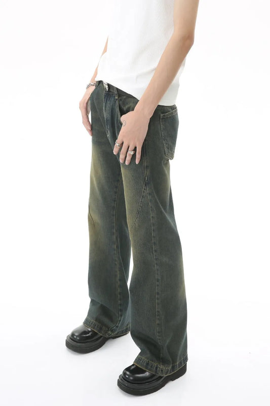 Playful Decorative Seam Jeans with Pockets