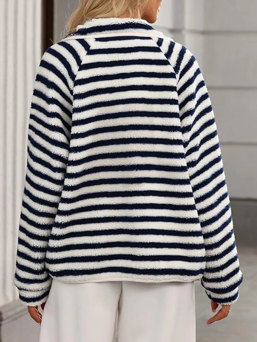 Playful Pocketed Half Snap Sherpa Jacket