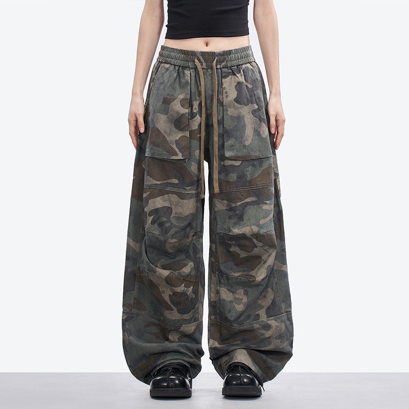 Loose Wide Leg Camouflage Casual Pants