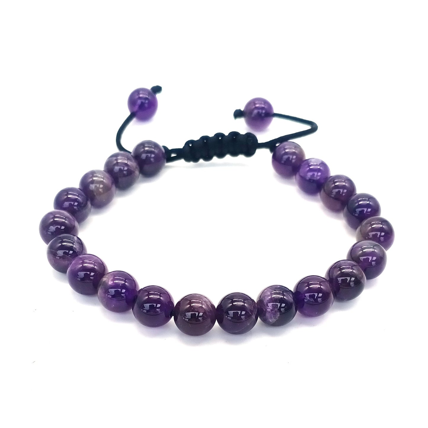 8mm Tiger Eye Stone Beads Bracelet - Adjustable & Braided