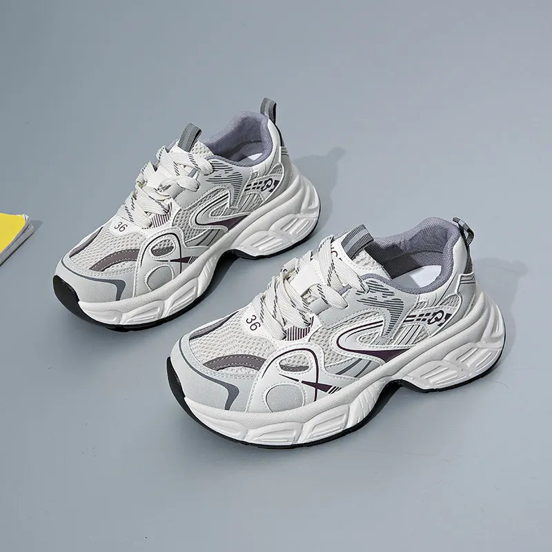 Contrast Round Toe Platform Athletic