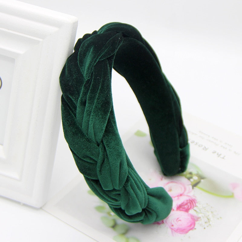 Creative Gold Velvet Twist Braid Headband