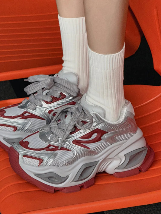 Contrast Chunky Platform Athletic Sneakers