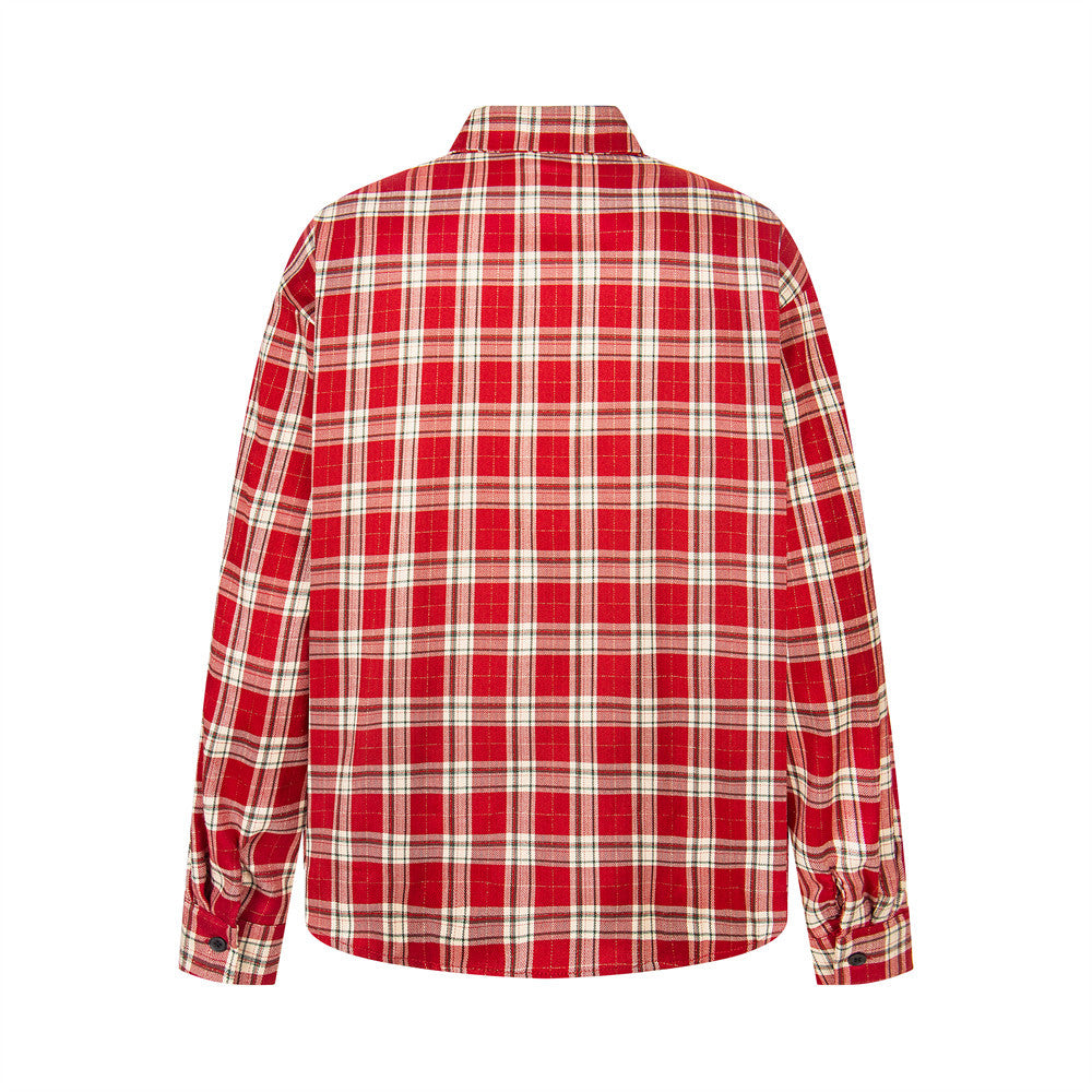 Harajuku Style Loose Plaid Shirt for Men