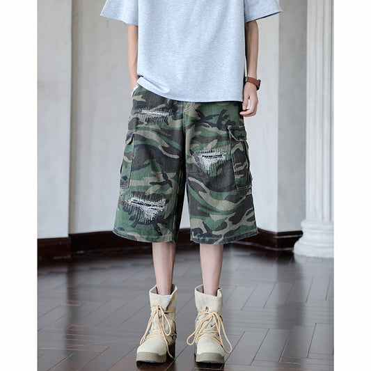 Playful Camouflage Workwear Jeans - Men's Straight Leg