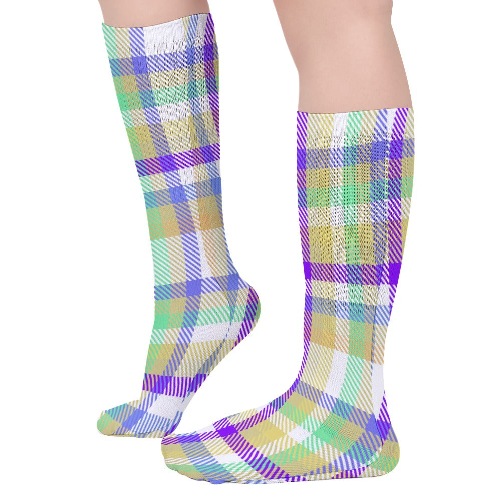 Pastel Plaid Breathable Socks