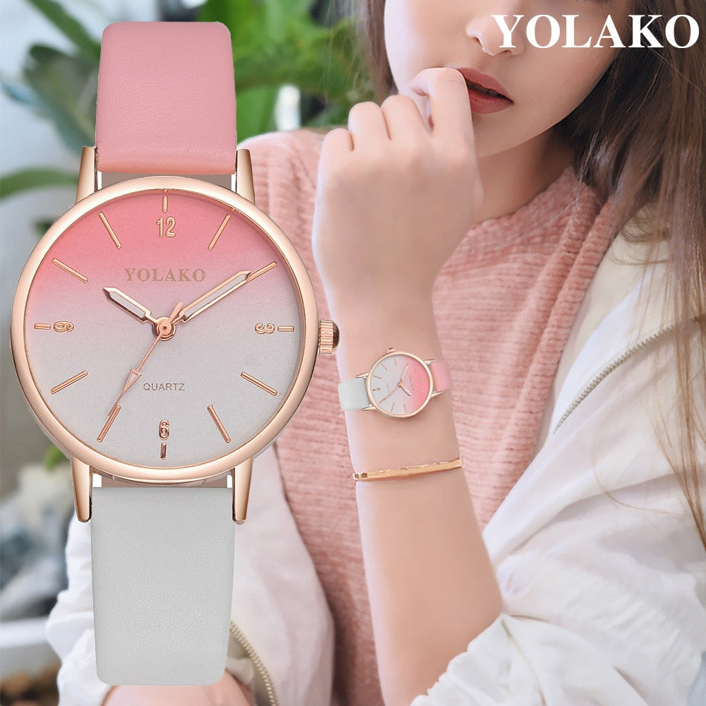 Harajuku Style Leather Quartz Women's Watch