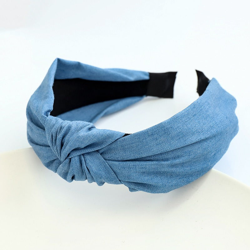 Denim Knot Hair Hoop for Girls
