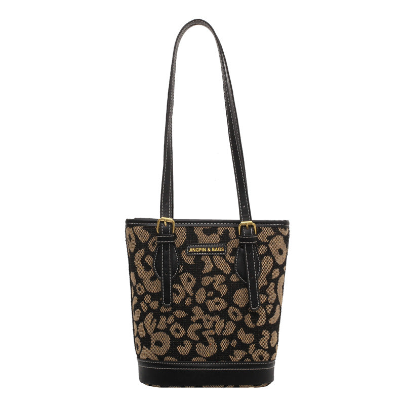 Retro Stitching Bucket Bag for Women