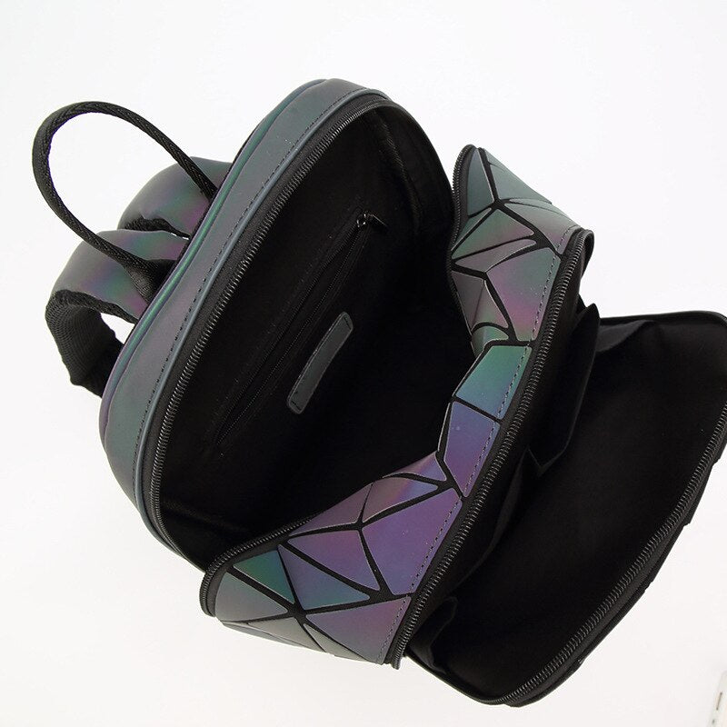 Luminous Irregular Triangle Sequin Backpack - Harajuku Style