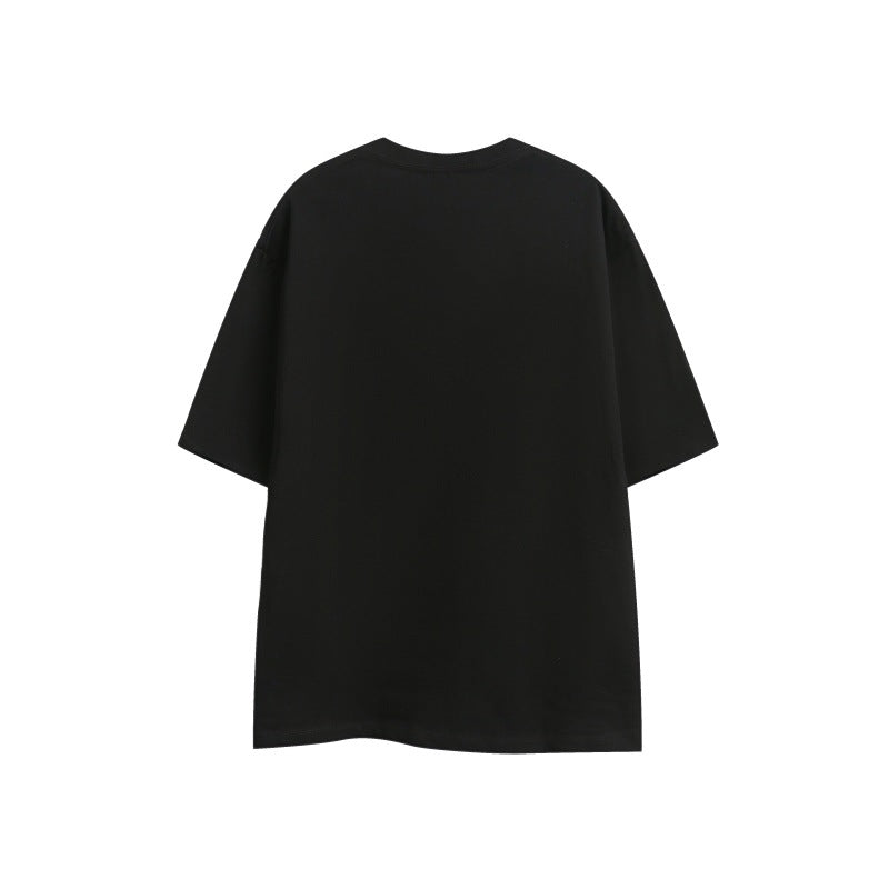 Harajuku Style Flower Print Loose T-Shirt for Men and Women