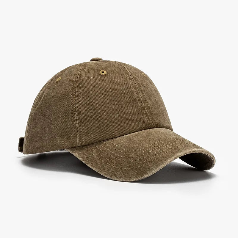 Washed Curved-Brim Baseball Cap - Harajuku Style